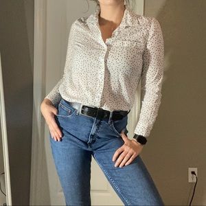 White Button Down with Star Pattern